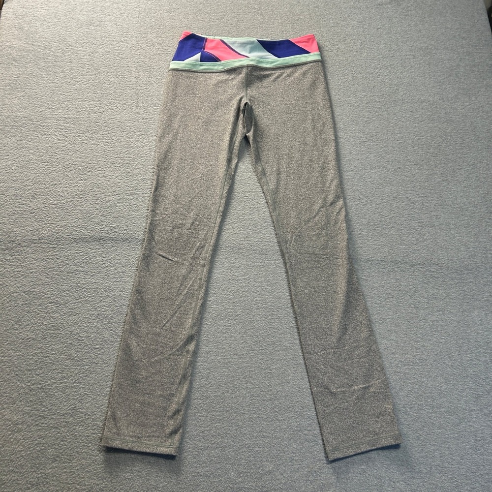Ivivva by Lululemon Athletic Yoga Leggings Girls Size 14 Gray Multicolor Waist